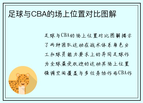 足球与CBA的场上位置对比图解